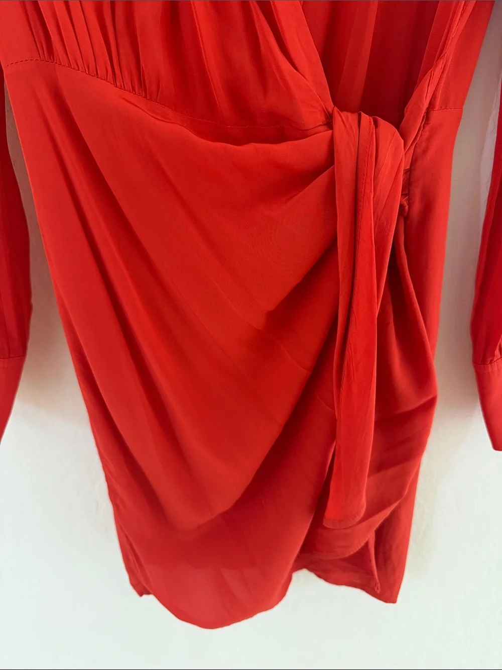 IRO Vibrant Red Wrap Dress with Side Tie